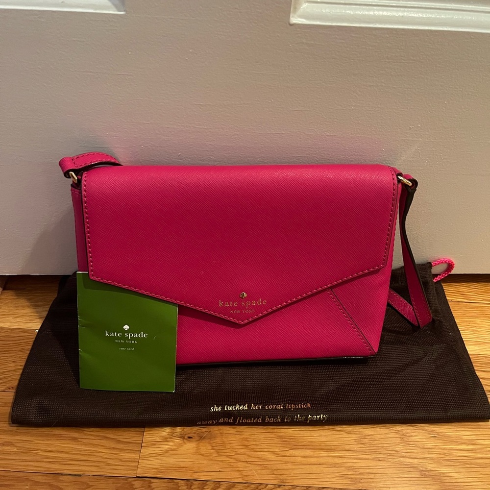 Hot pink Kate Spade Cedar Street Leather Envelope Crossbody